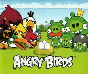 Puzzle Πτηνά, αυγά και πράσινο χοίρους στην Angry Birds